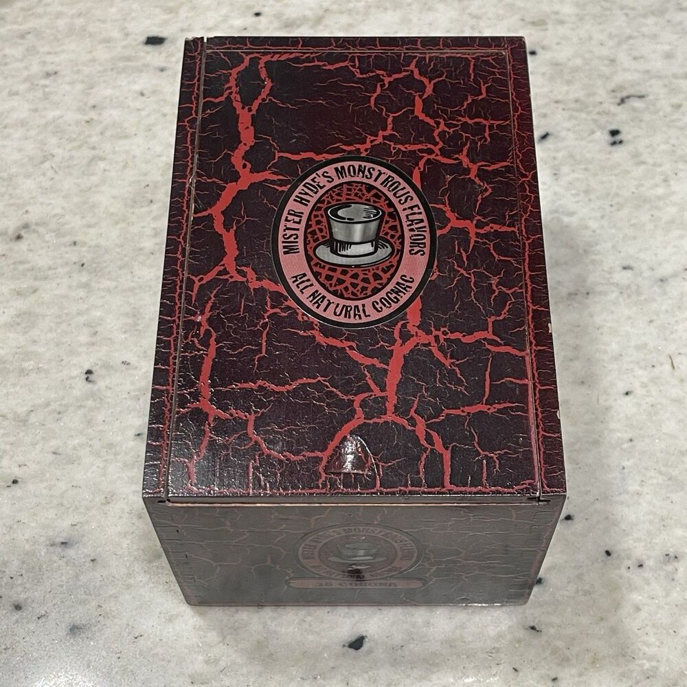 Rare Mister Hyde’s Monstrous Flavors Cognac Corona Wood Cigar Box Slide Lid